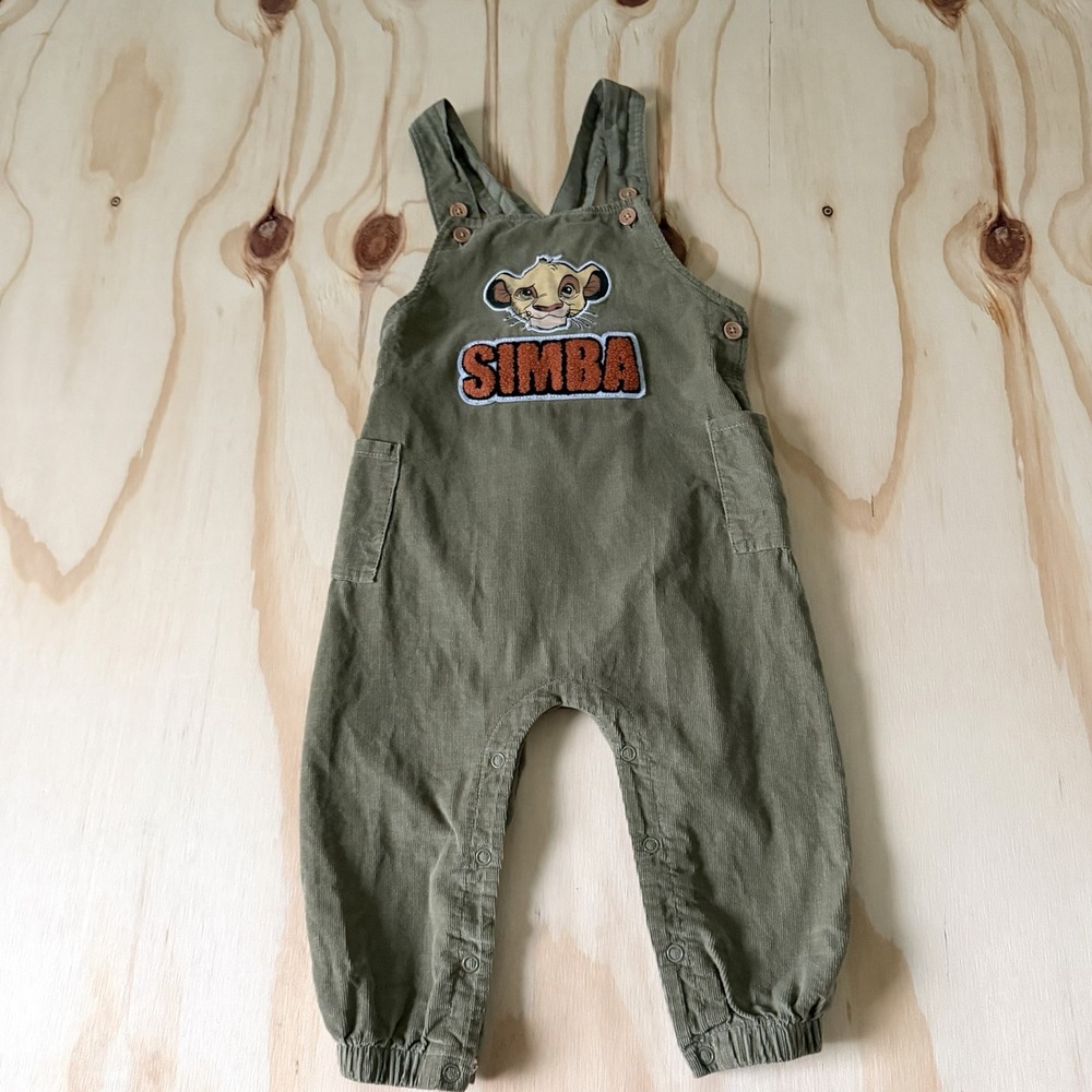 Disney The Lion King Simba Baby 24 Months Green Overalls Longalls - Picture 1 of 5